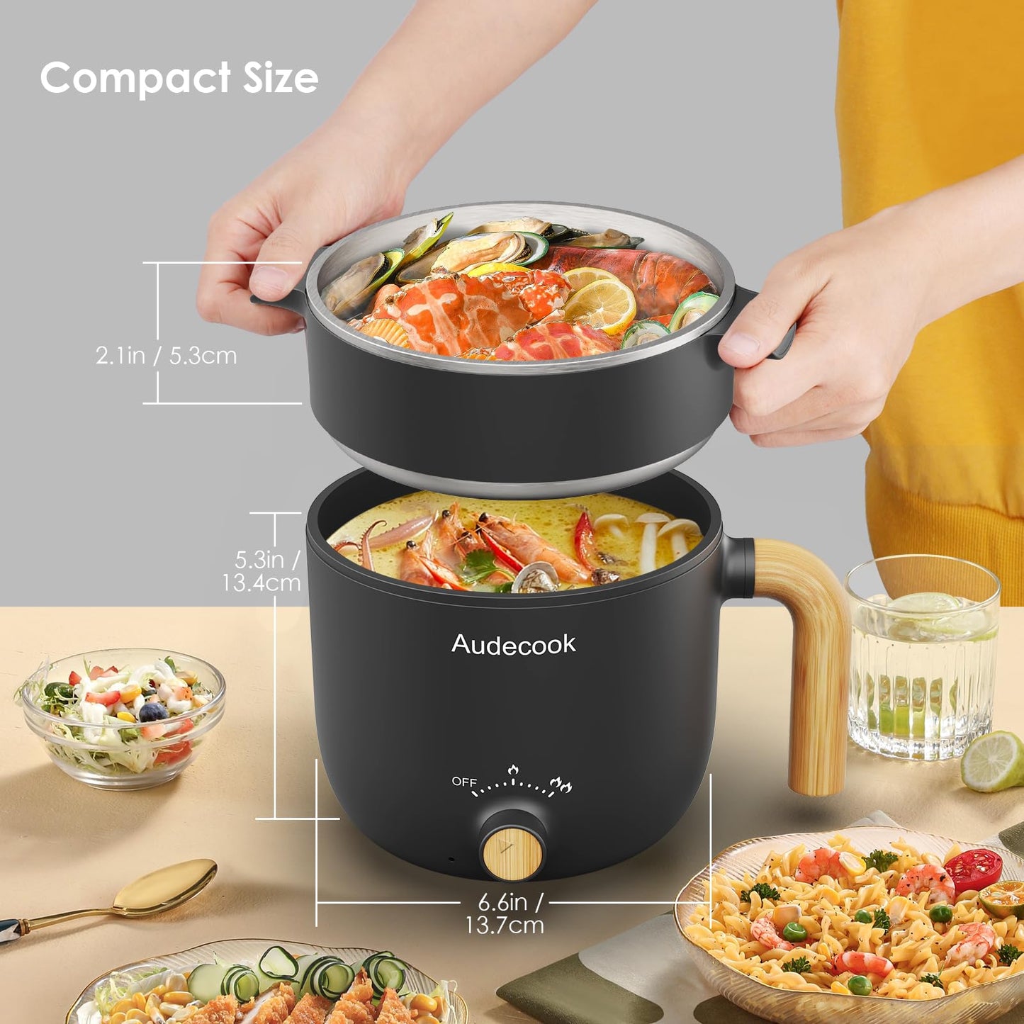 "Vielseitiger Mini-Kocher: 1,5L tragbarer Hot Pot für schnelle, leckere Gerichte"