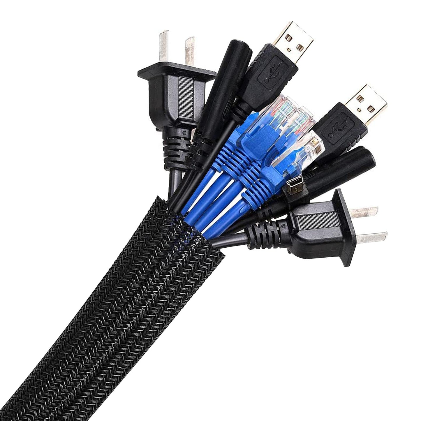 "Ordnung im Chaos: Flexibler, schwarzer 3m Kabelschlauch für alle Kabel!"