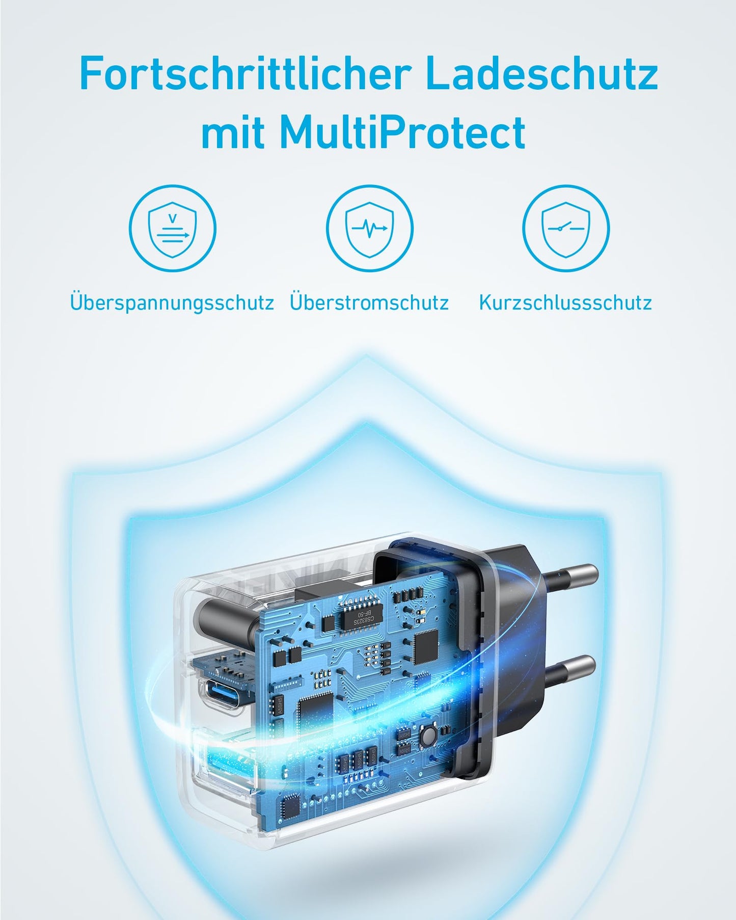 Anker 20W USB C Ladegerät, iPad Netzteil, USB-Schnellladenetzteil, iPad Ladegerät, Kompatibel mit iPhone 16/15/iPhone 15 Plus/iPhone 15 Pro/iPhone 15 Pro Max/iPad und mehr (mit 150cm USB-C Kabel)