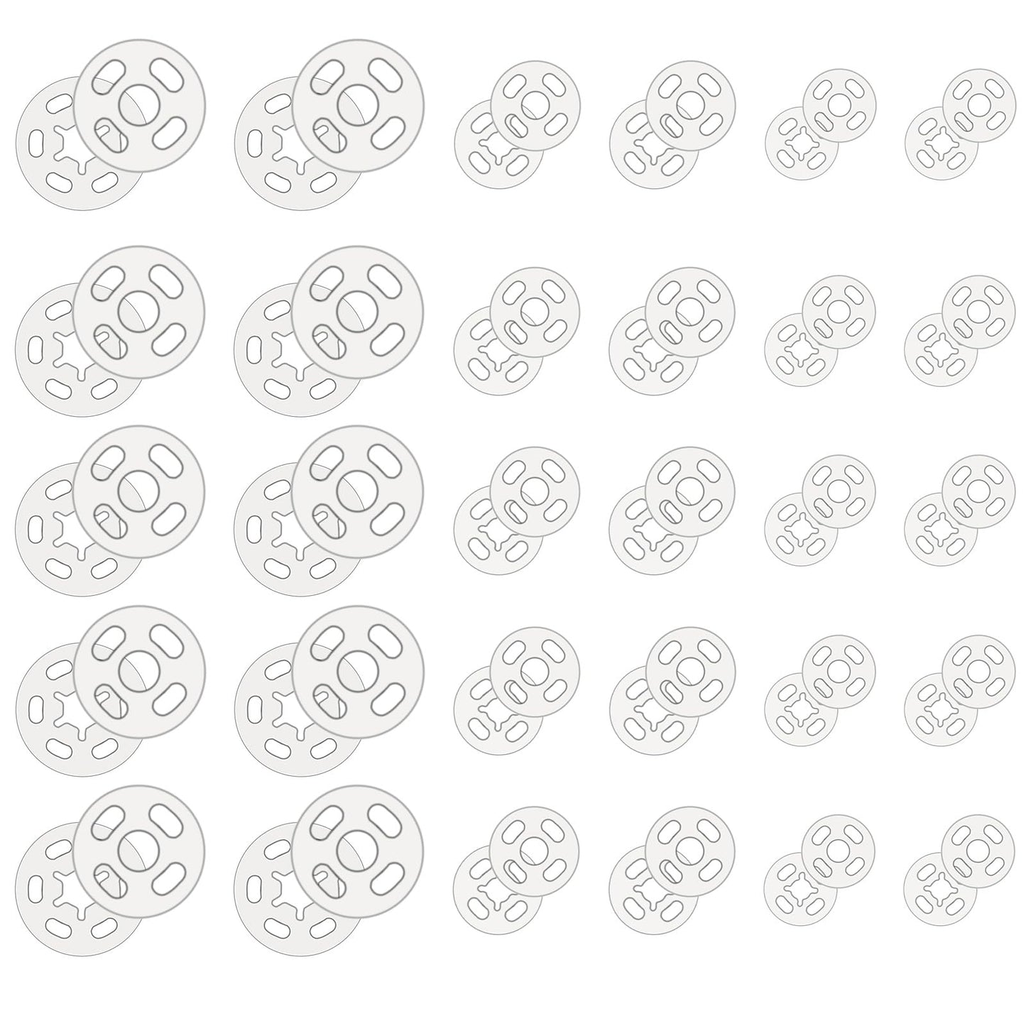 Druckknöpfe zum Annähen – 100 Sets in Transparent für DIY Projekte