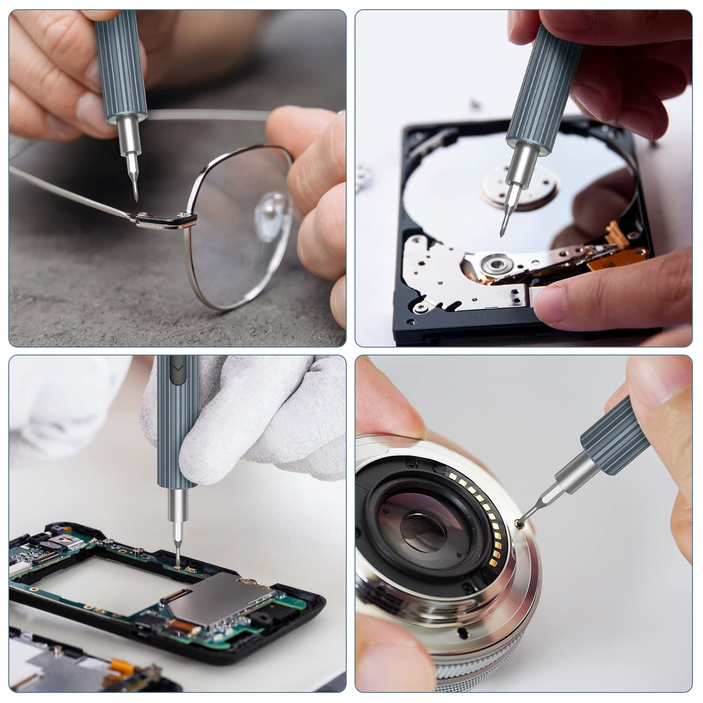 "36in1 Mini-Elektroschrauber: Präzision & LED für alle Reparaturen!"