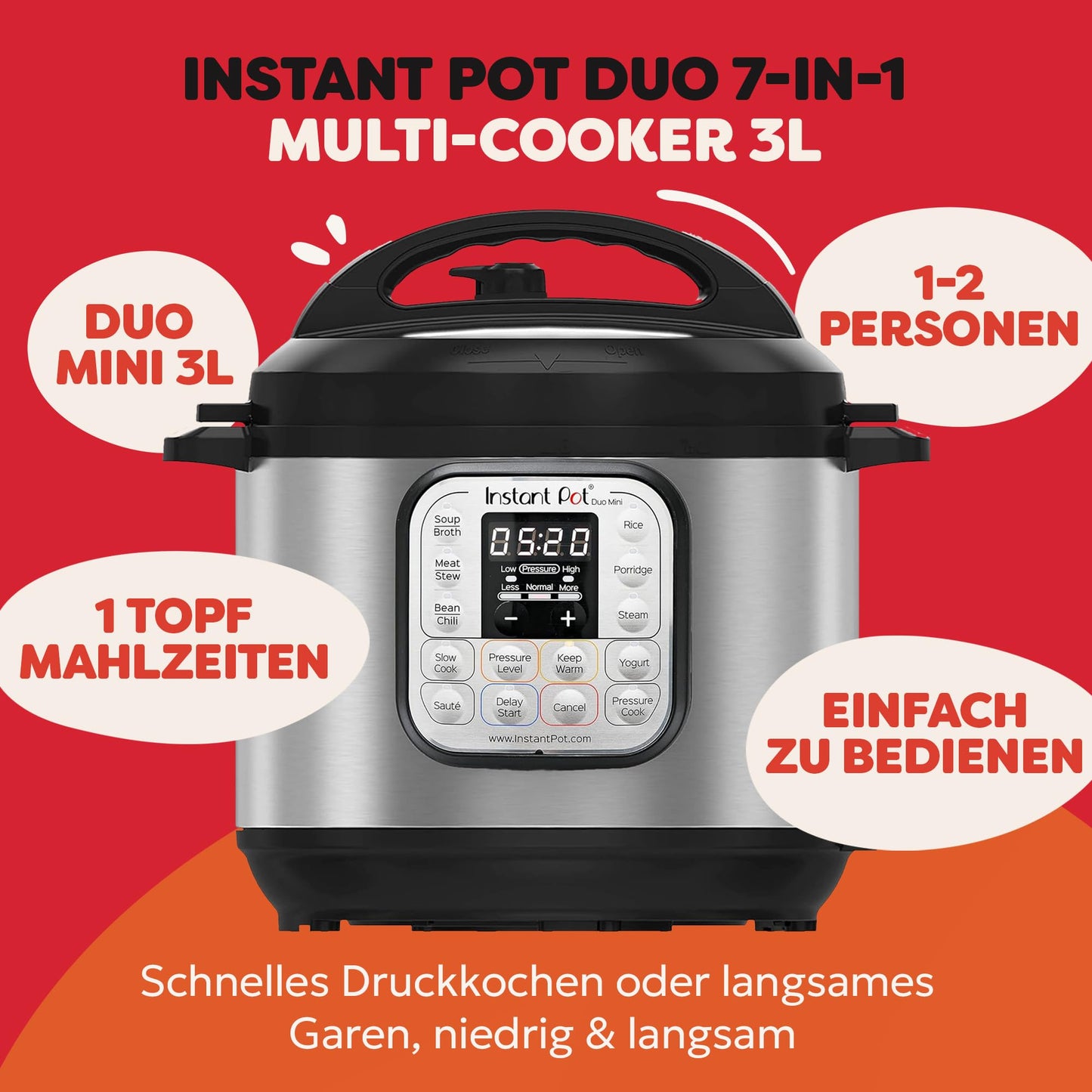"Vielseitiges Kochen: 3L Multikocher - Schnell, sparsam und lecker!"