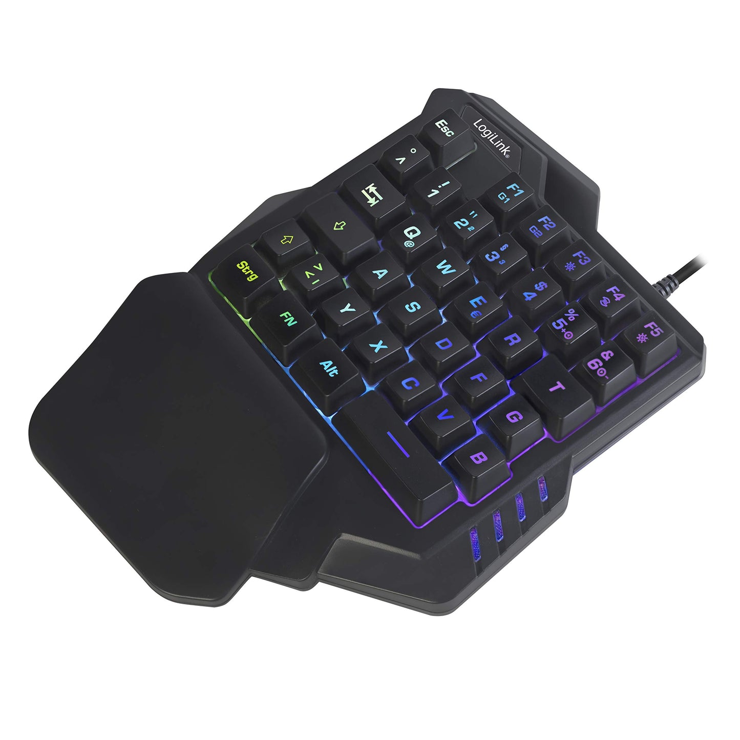 "Erlebe den Komfort: Ergonomische einhändige Gaming Tastatur in Schwarz"