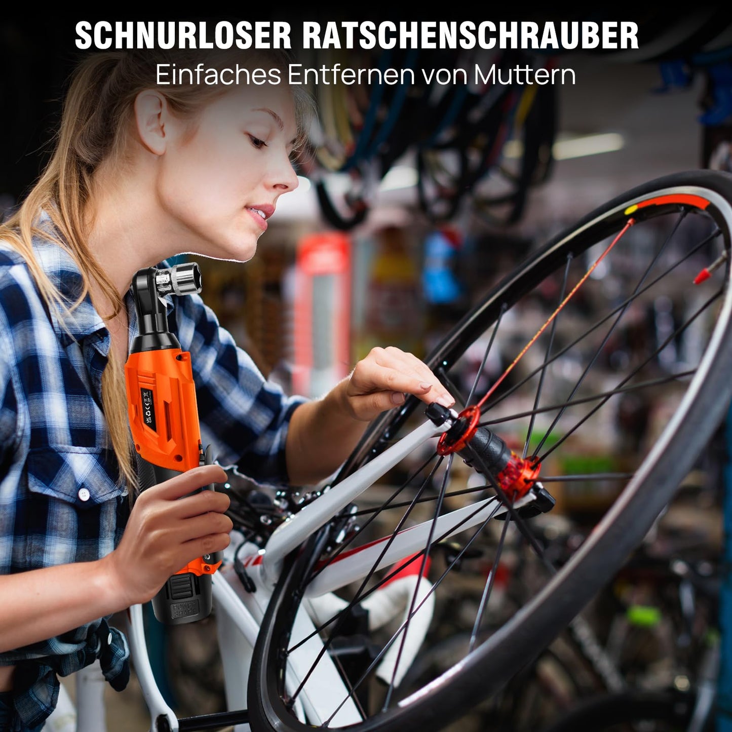 "Kraftvoll & handlich: 3/8" Akku-Ratsche mit 2 Akkus und 7 Steckdosen"