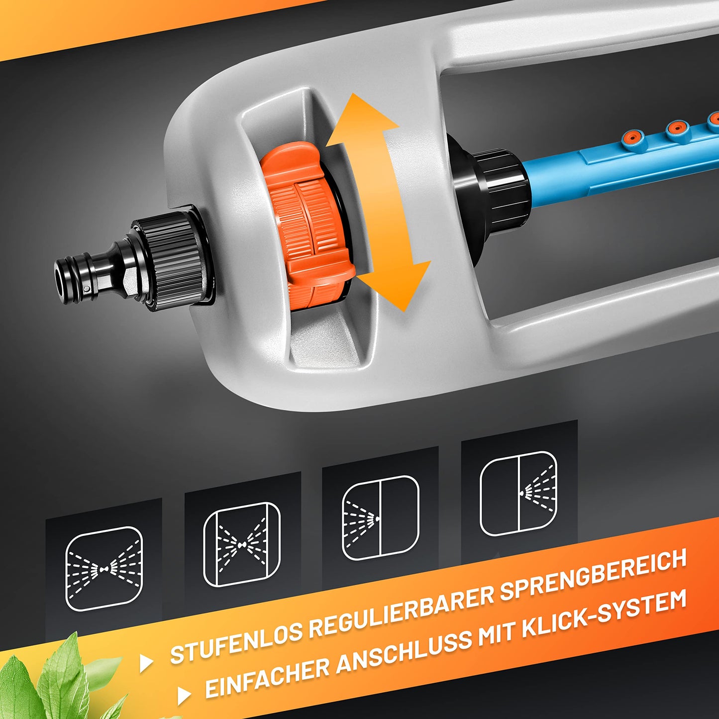 "Grüne Oasen: Robuster Sprinkler für bis zu 336 m² effektive Bewässerung!"