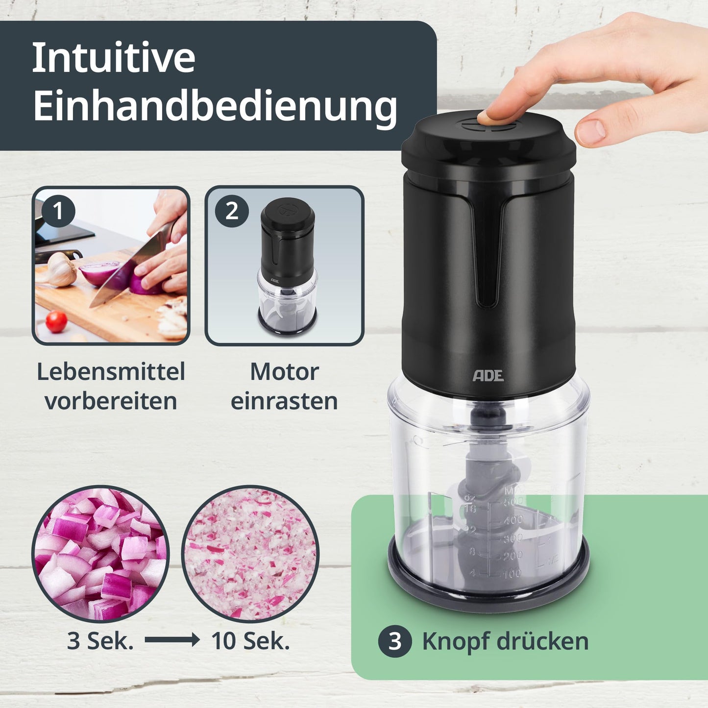 "Vielseitiger Küchenhelfer: 4 Klingen Elektrischer Zerkleinerer in Weiß"