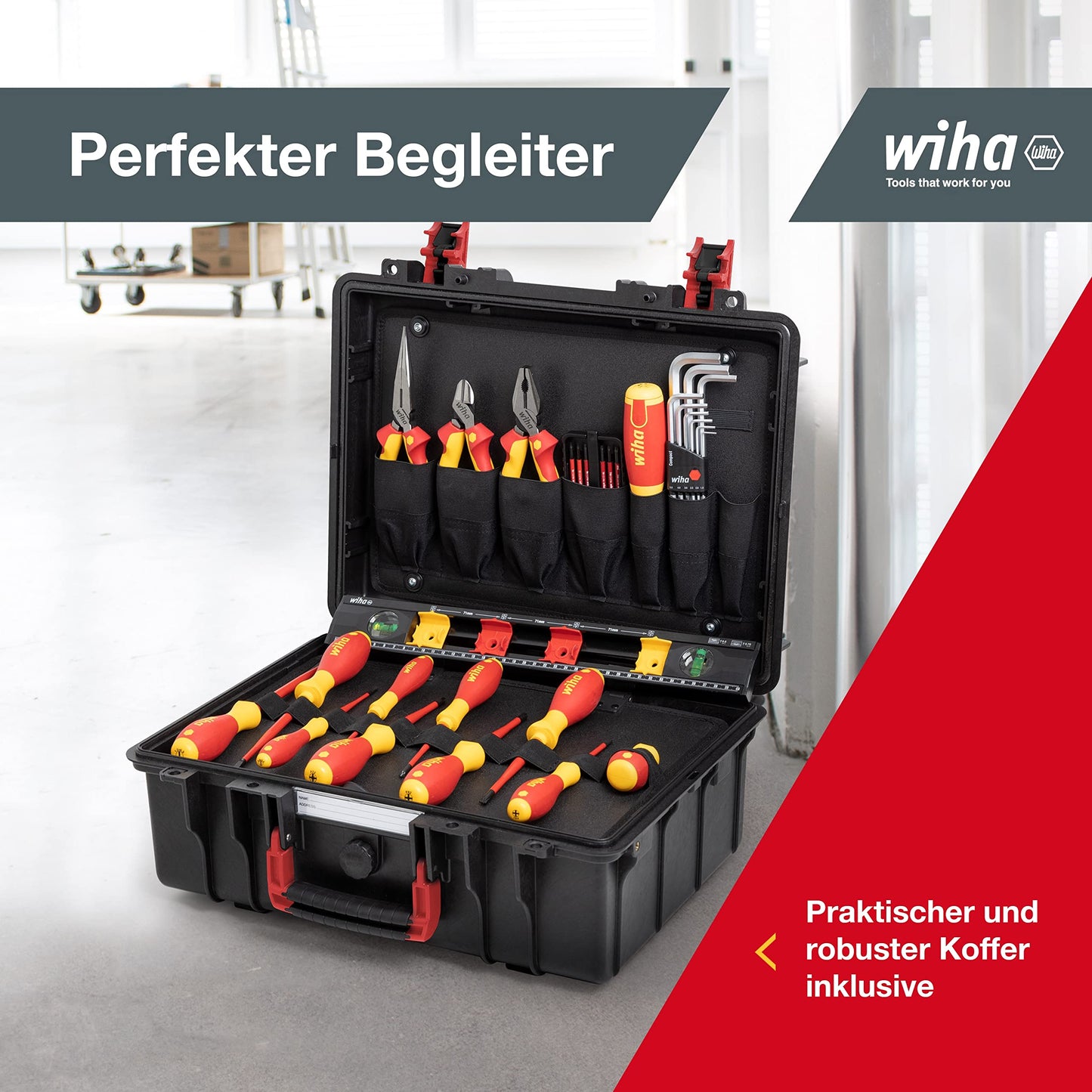 "Perfekte Grundausstattung: 38-teiliges Werkzeugset für Elektriker im Koffer"