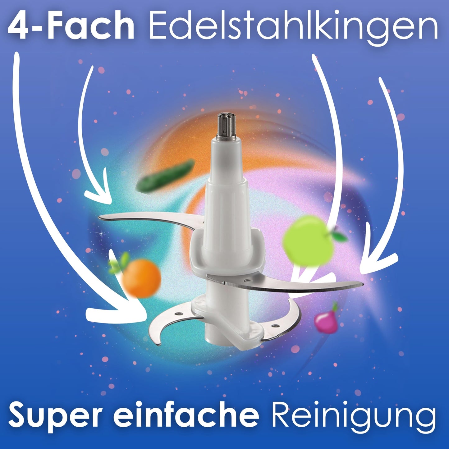 "Blitzschnell zerkleinert: Elektrischer Zerkleinerer in Silber mit 1,8L!"
