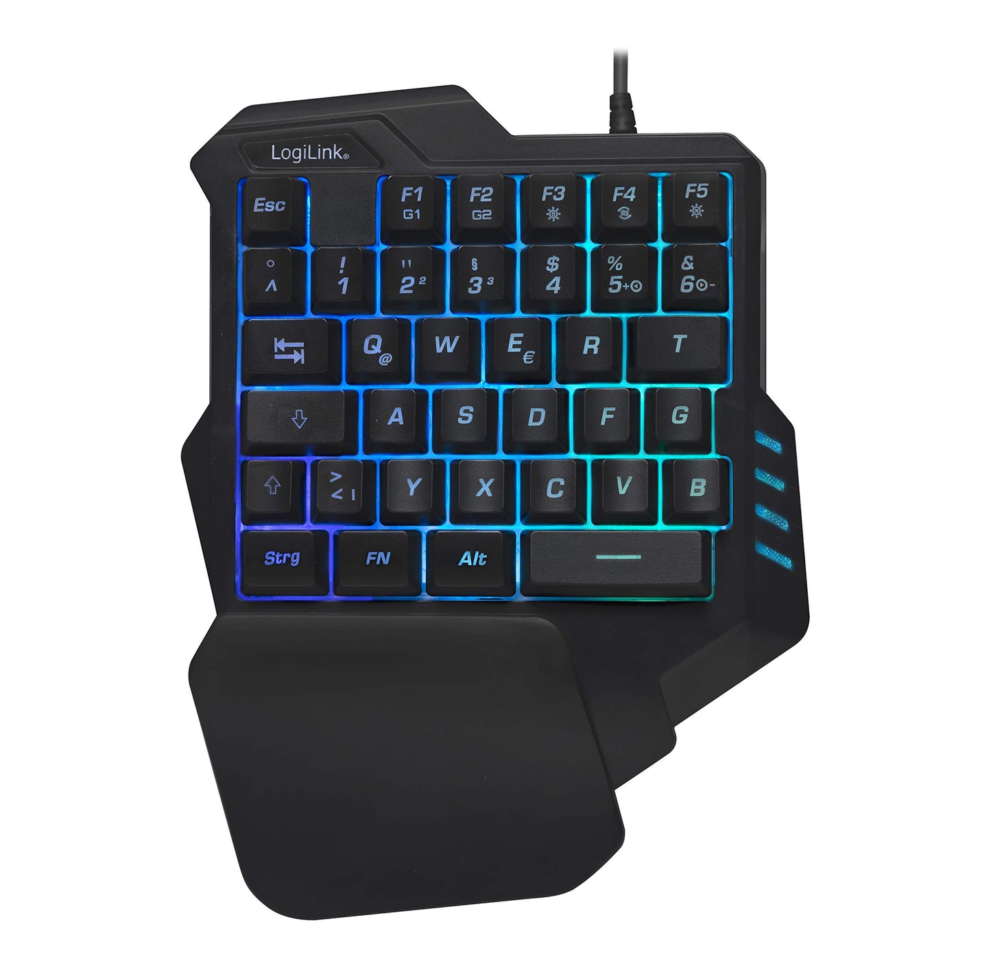 "Erlebe den Komfort: Ergonomische einhändige Gaming Tastatur in Schwarz"