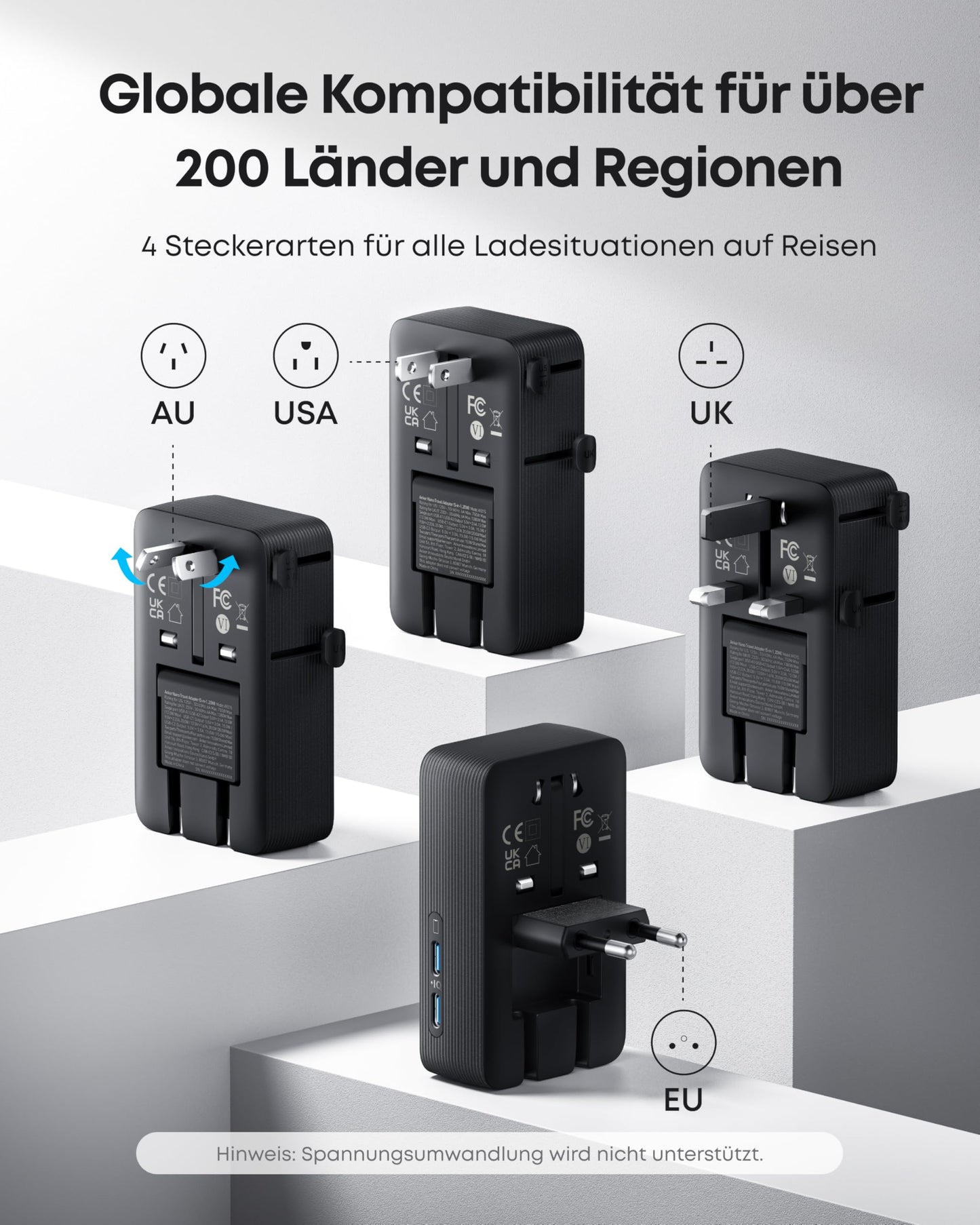 Anker Nano Reiseadapter Schwarz – Kompakt & Leistungsstark für Reisen