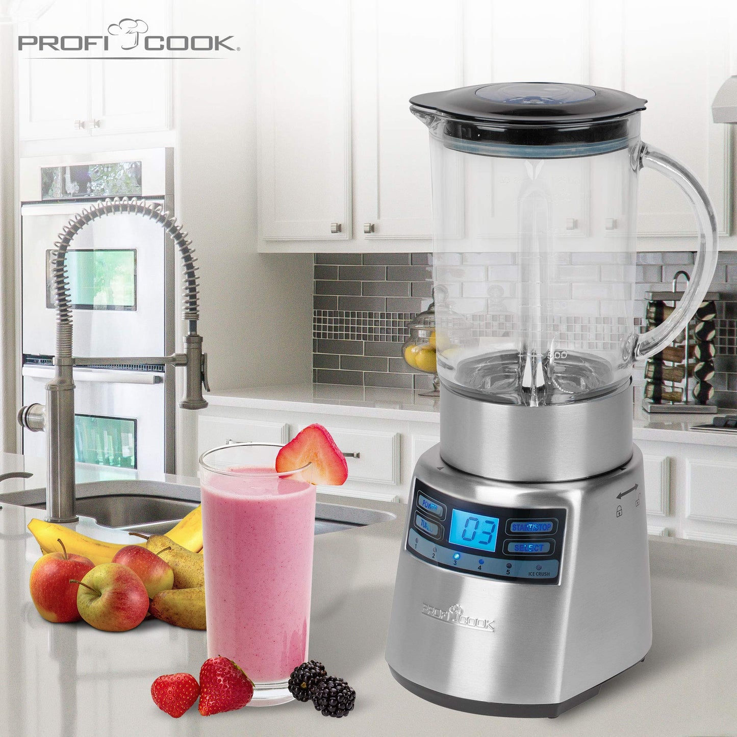 "Mixen wie ein Profi: Edelstahl-Universalmixer mit 1,8L Glasbehälter"