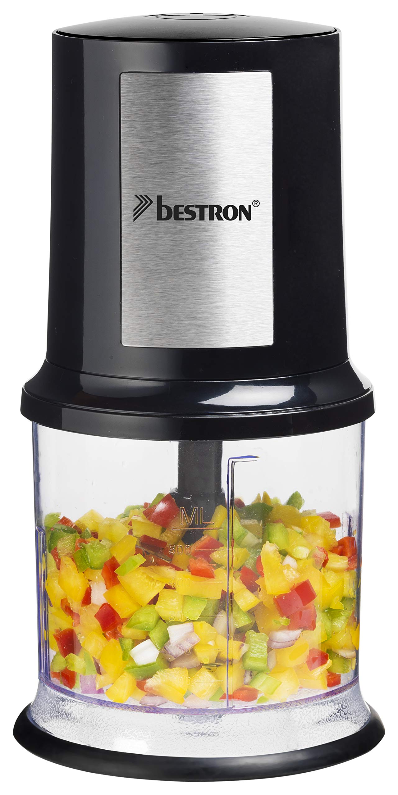 "Vielseitiger Zerkleinerer: 500ml in Schwarz/Silber, ideal für Küchenzauber!"
