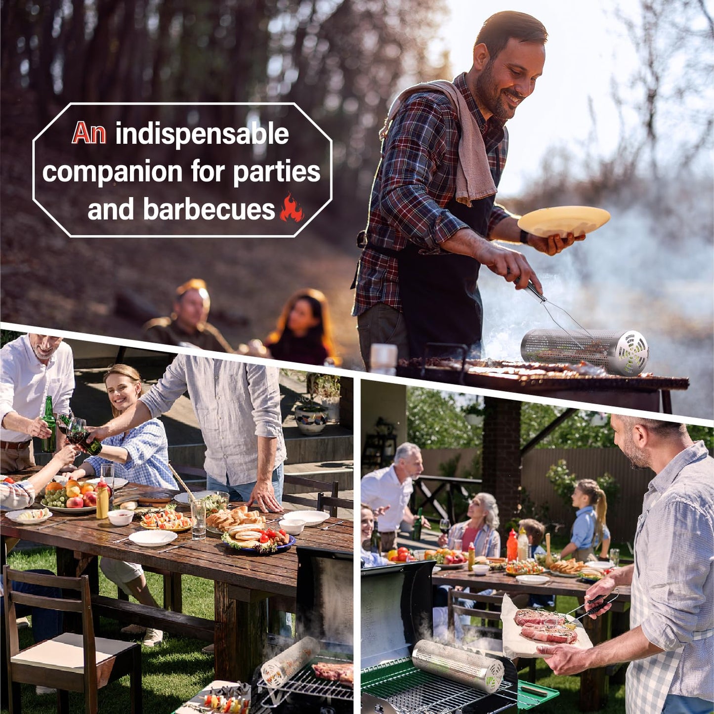 "Grillvergnügen neu definiert: 2x Edelstahl Grillkorb für perfekte BBQ-Action!"