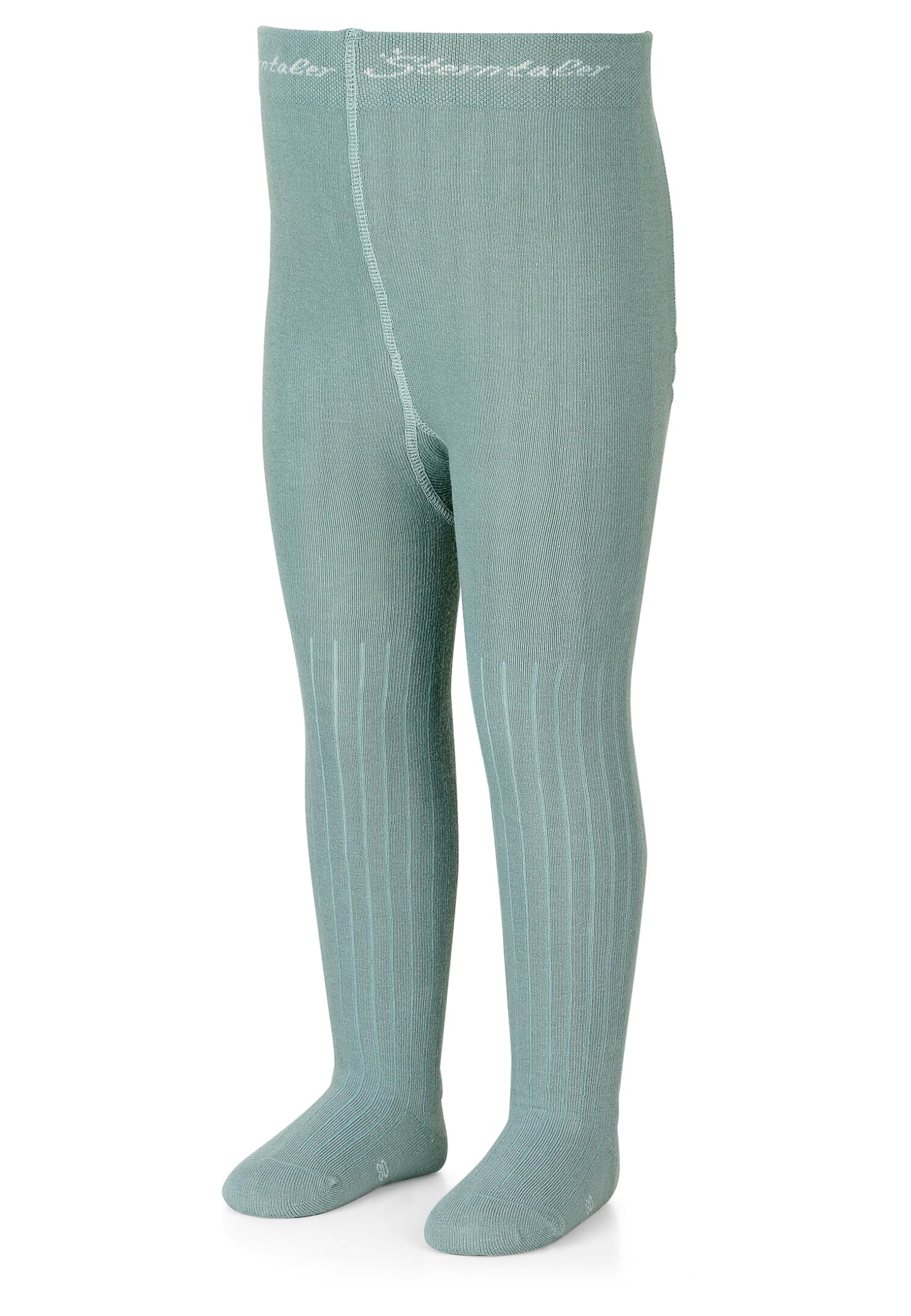 Sterntaler Strumpfhose Rippenmuster - Kinderstrumpfhosen mit Muster - Unisex Strumpfhose mit elastischem Bund für bequemen Halt - Komfortable Strumpfhose vielseitig zu kombinieren - steingrün, 74