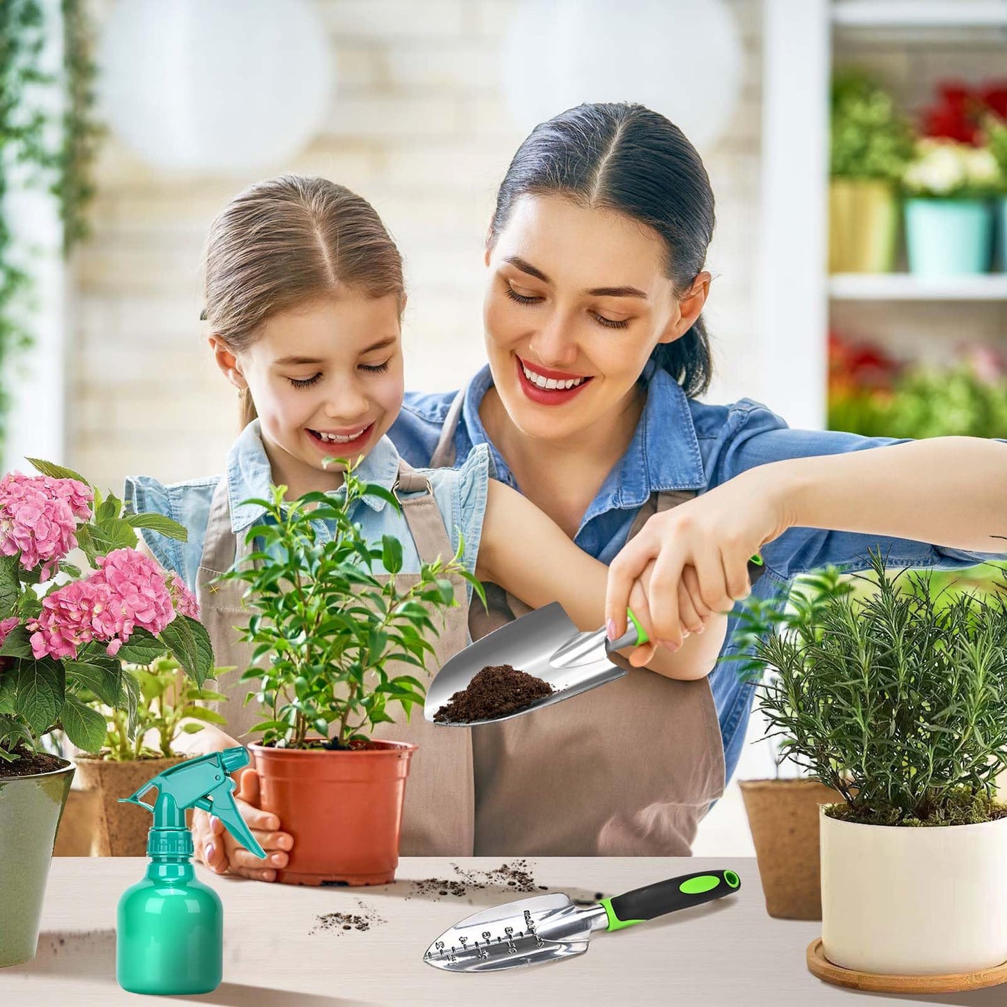 "Gestalten Sie Ihren Garten: 12-teiliges Grün-Gartenwerkzeugset für Profis!"