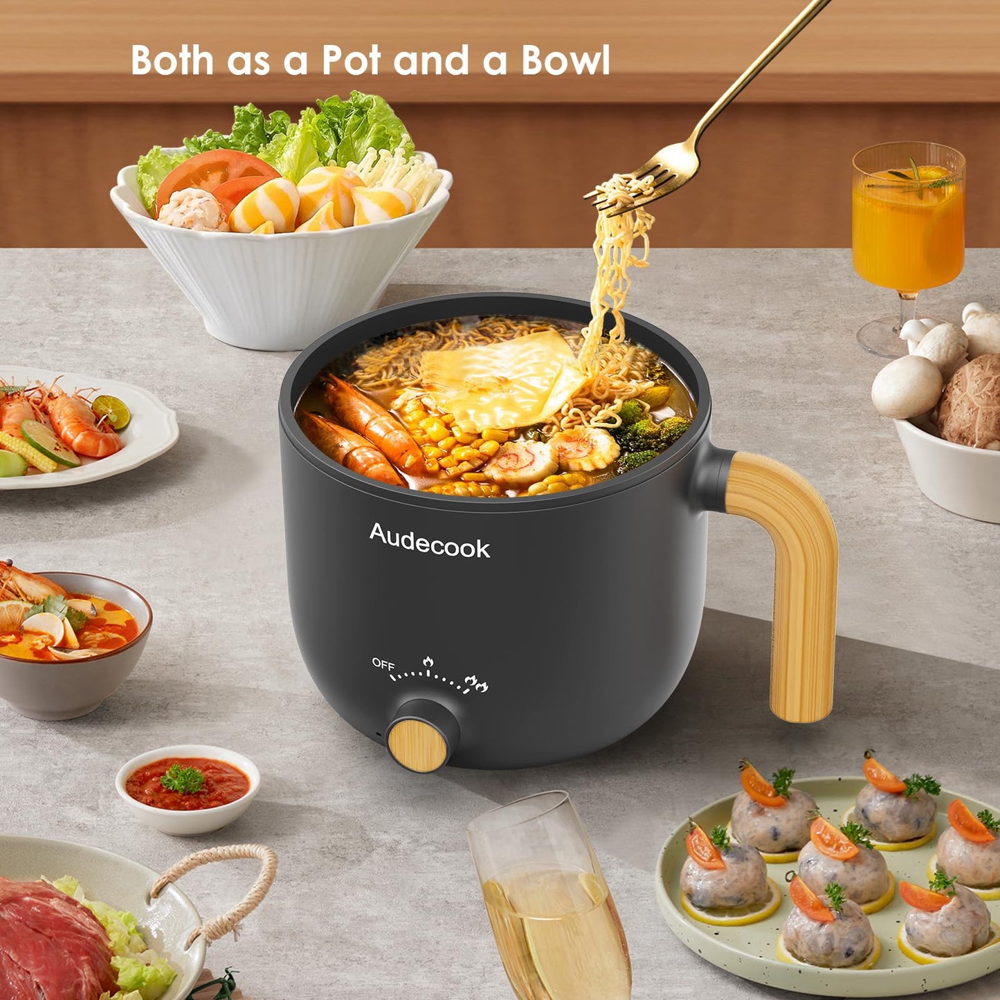 "Vielseitiger Mini-Kocher: 1,5L tragbarer Hot Pot für schnelle, leckere Gerichte"