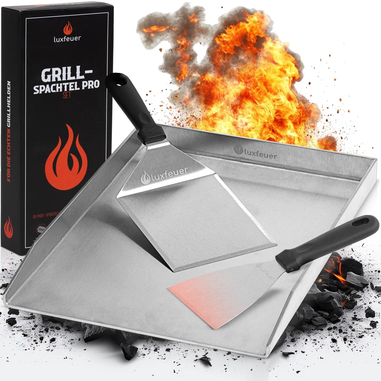 "Präzision für Grillprofis: 2x Edelstahl-Spachtel für Burger & mehr!"