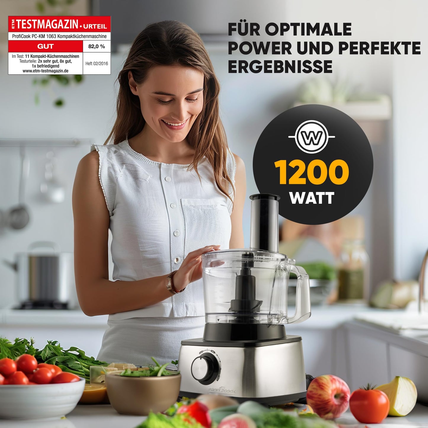 "Meisterhafte Küchengenüsse: Multifunktionale 3in1 Küchenmaschine, 1200W"