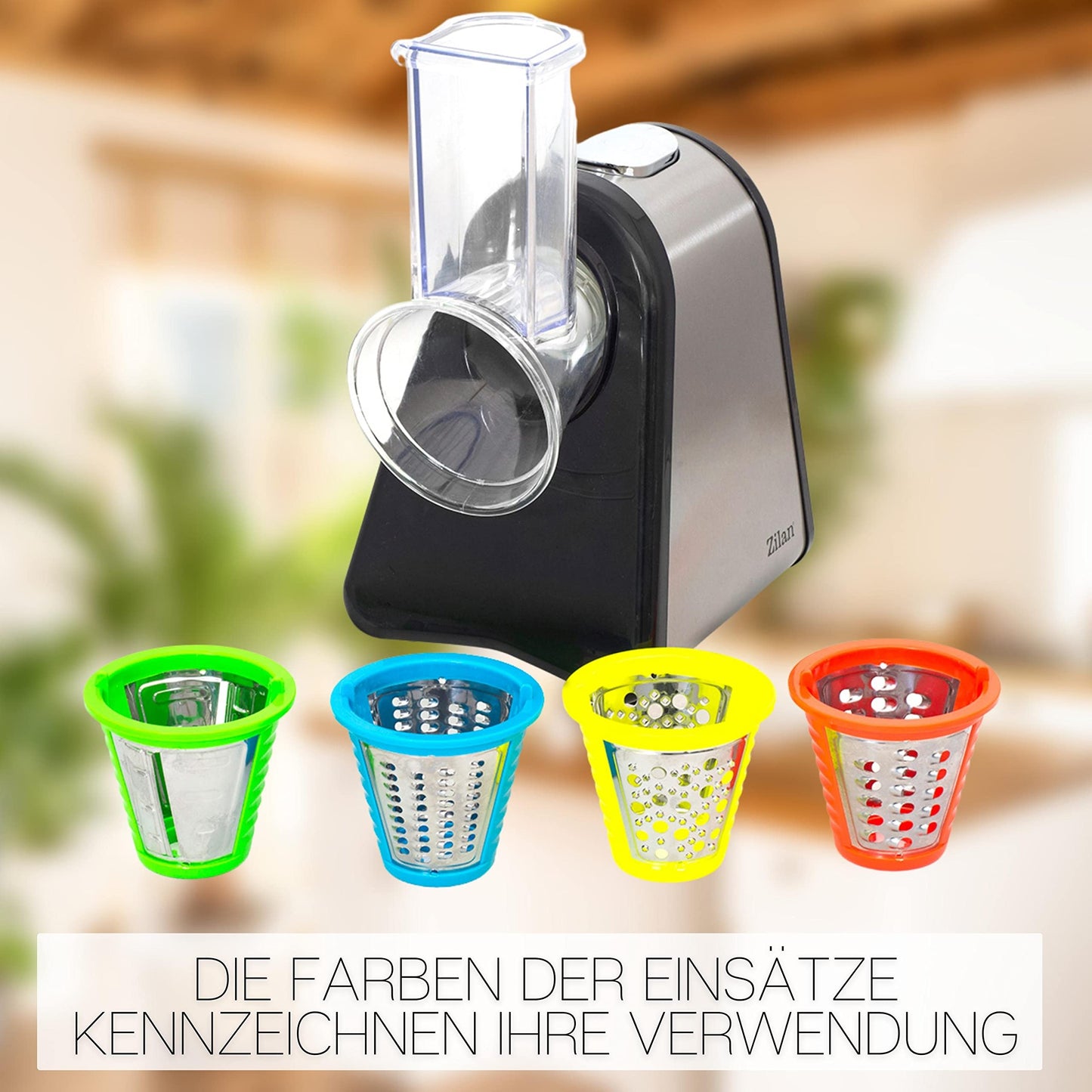 "Effizientes Reiben: 4-in-1 Edelstahl Küchenreibe für schnelles Hacken"