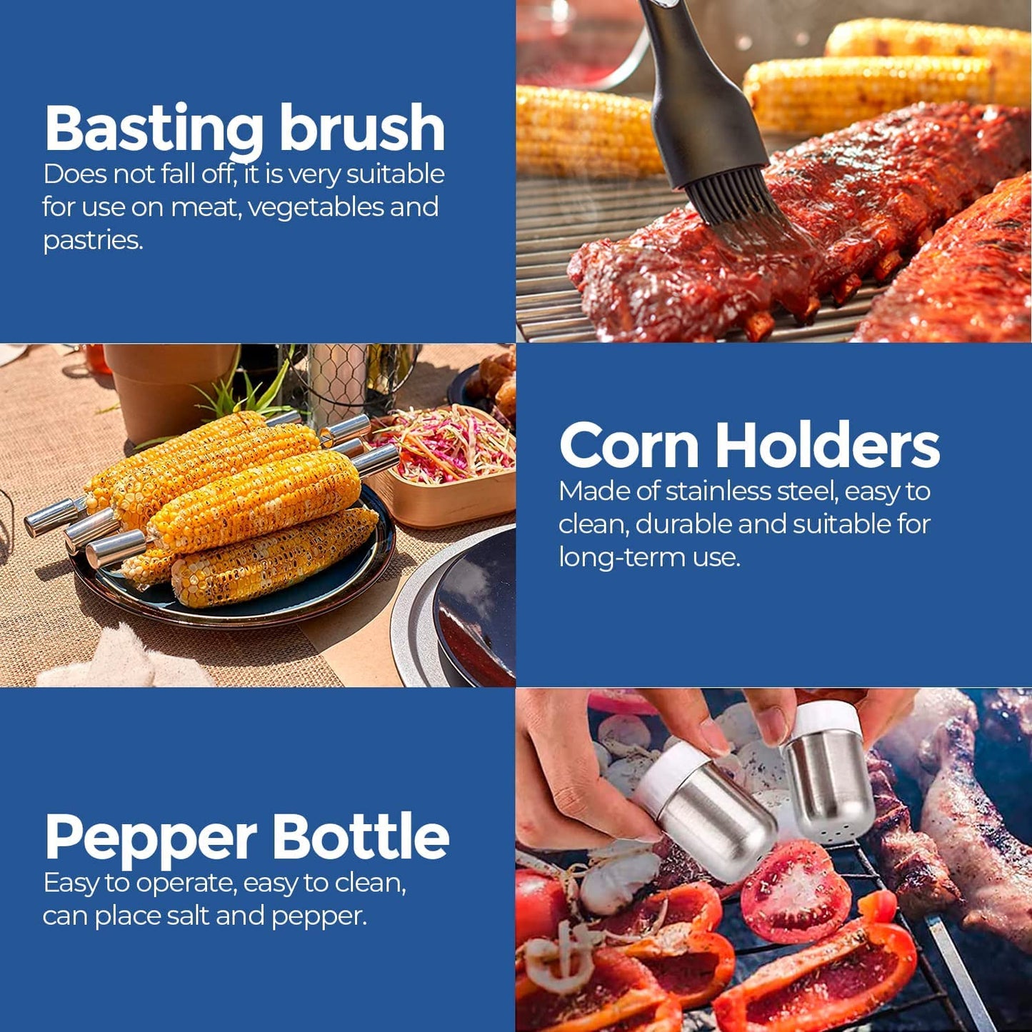 "Grillvergnügen deluxe: 25-teiliges Edelstahlset für unvergessliche BBQs!"