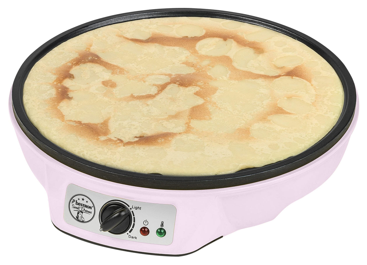 "Genießen Sie köstliche Crêpes: Retro Crêpes Maker in Pink für besondere Anlässe"