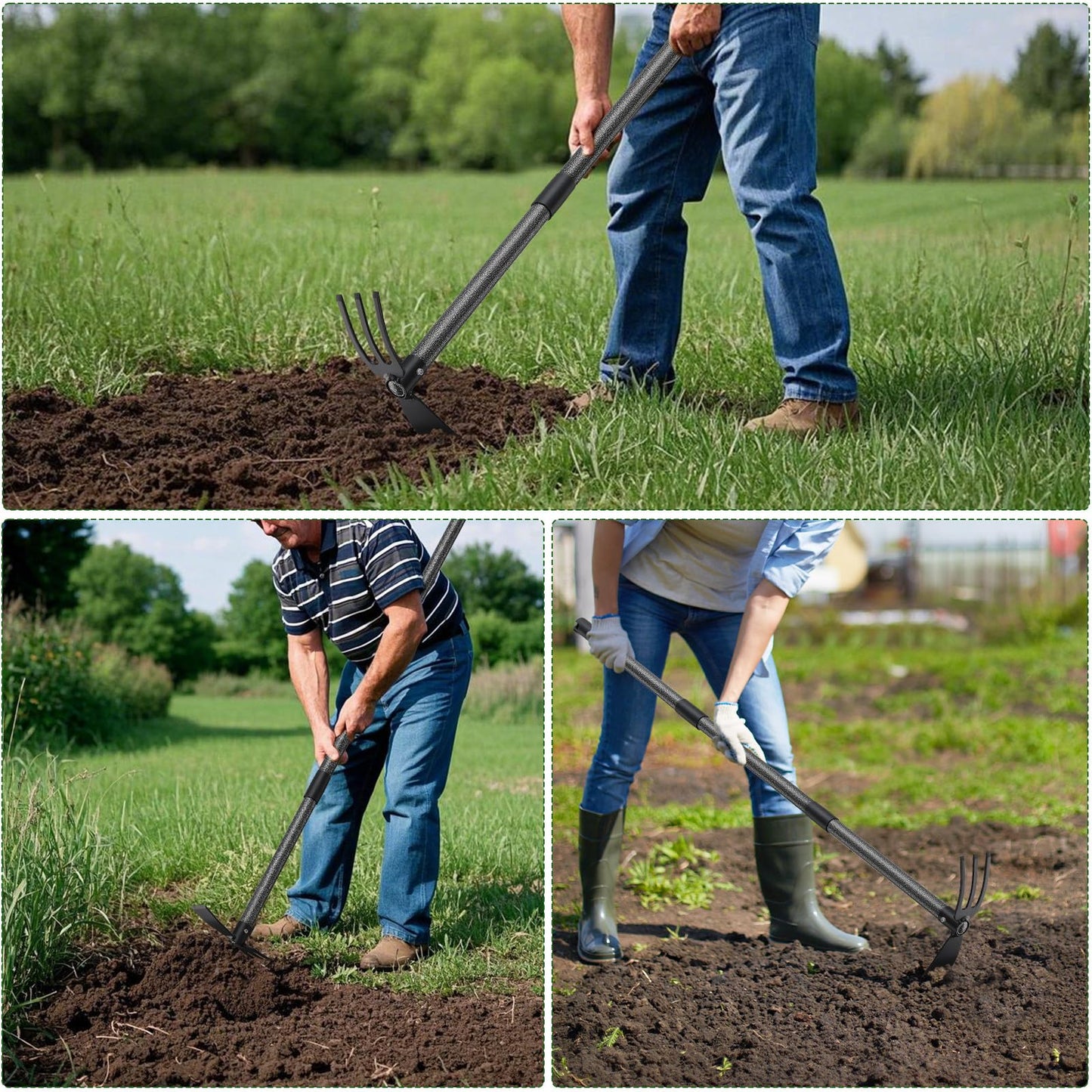 "Multifunktionale Gartenhacke, 116cm lang für ideales Arbeiten im Garten"