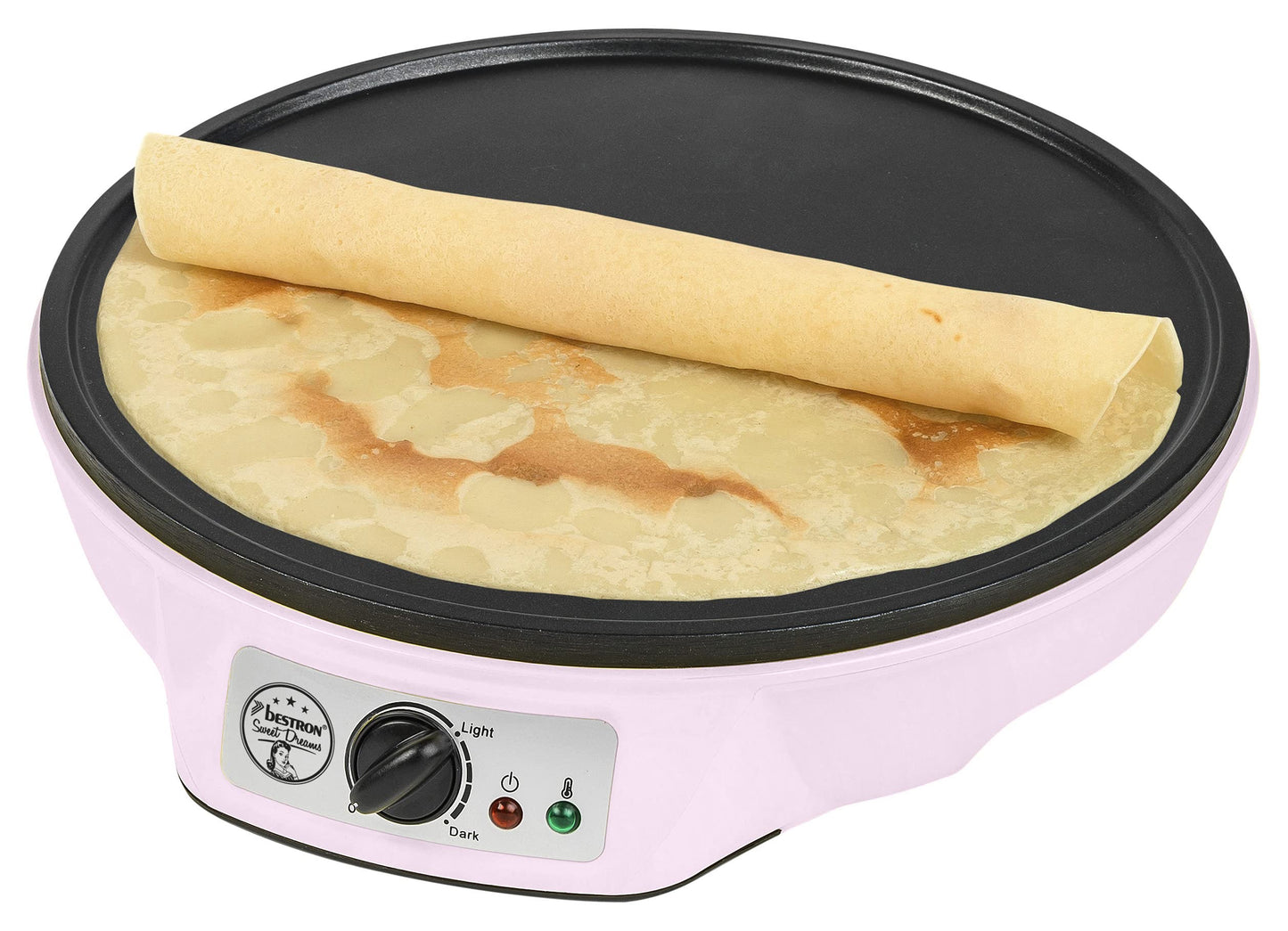 "Genießen Sie köstliche Crêpes: Retro Crêpes Maker in Pink für besondere Anlässe"