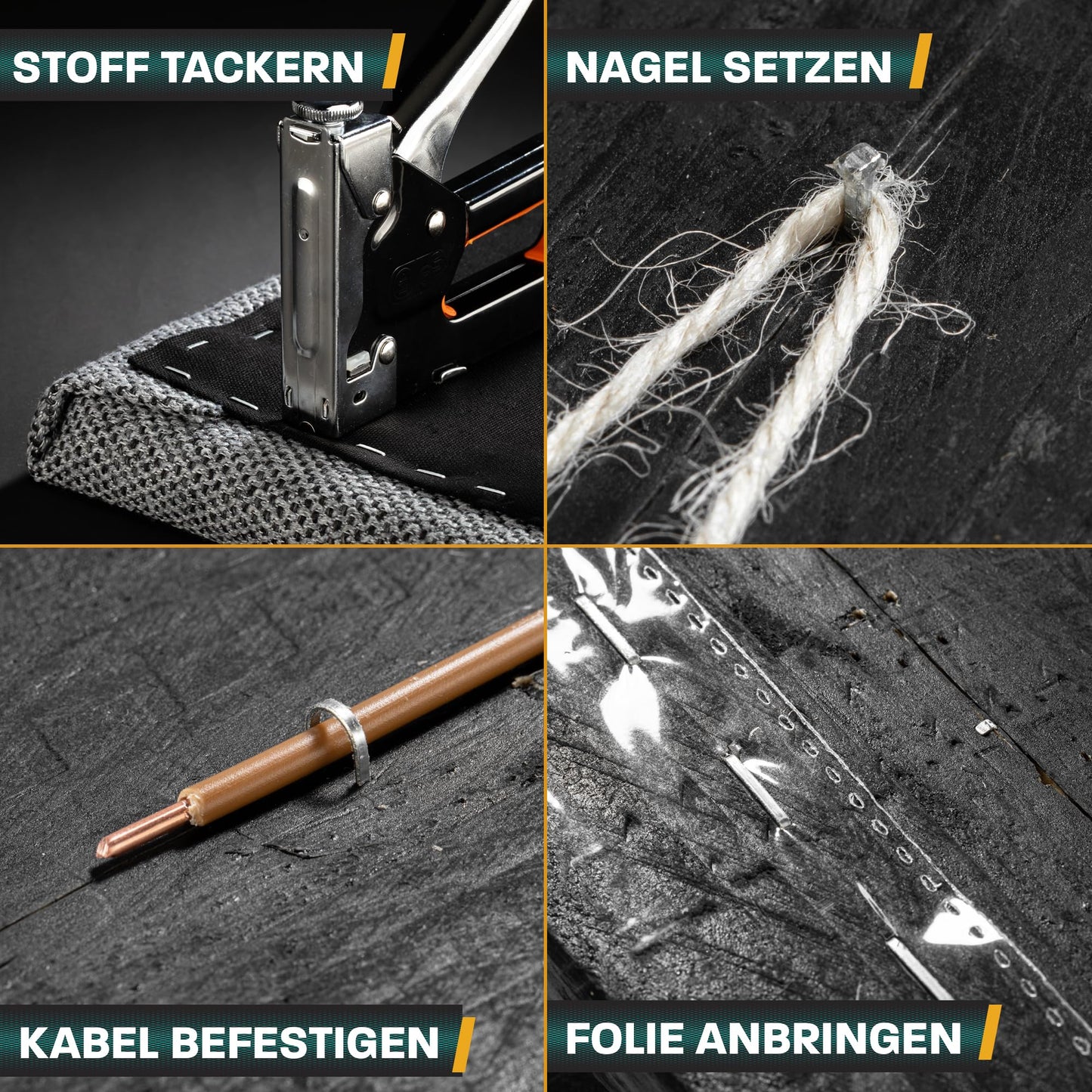 "Vielseitiger Handtacker: 3-in-1 Set für Holz & Stoff - Praktisch und stark!"