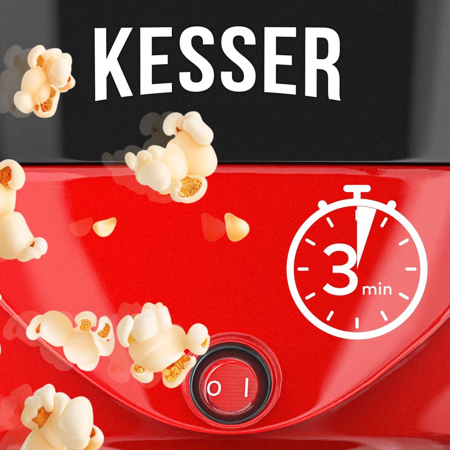 "Genießen Sie das Kino-Feeling: Retro Popcornmaschine in Rot für 5,5l Genuss!"