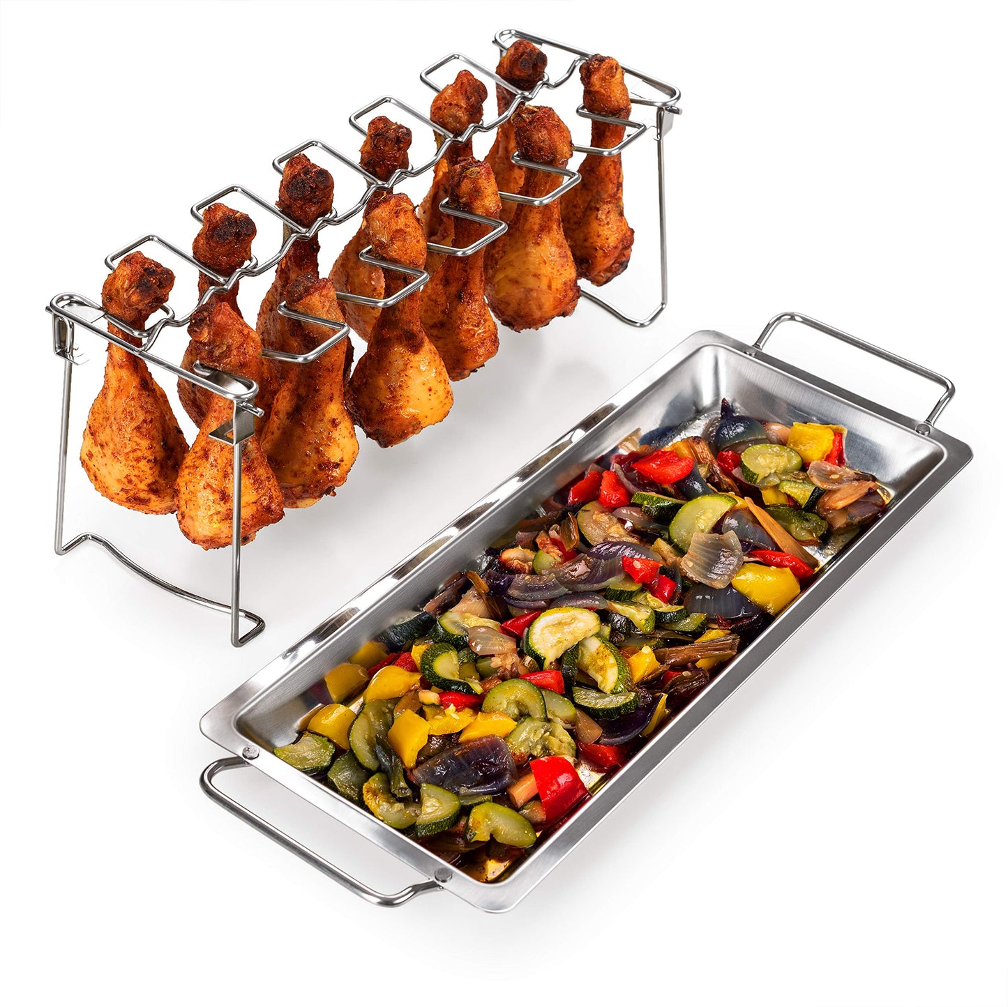 "Grillgenuss pur: Robuster Hähnchenschenkel Halter für 12 Stück Edelstahl"