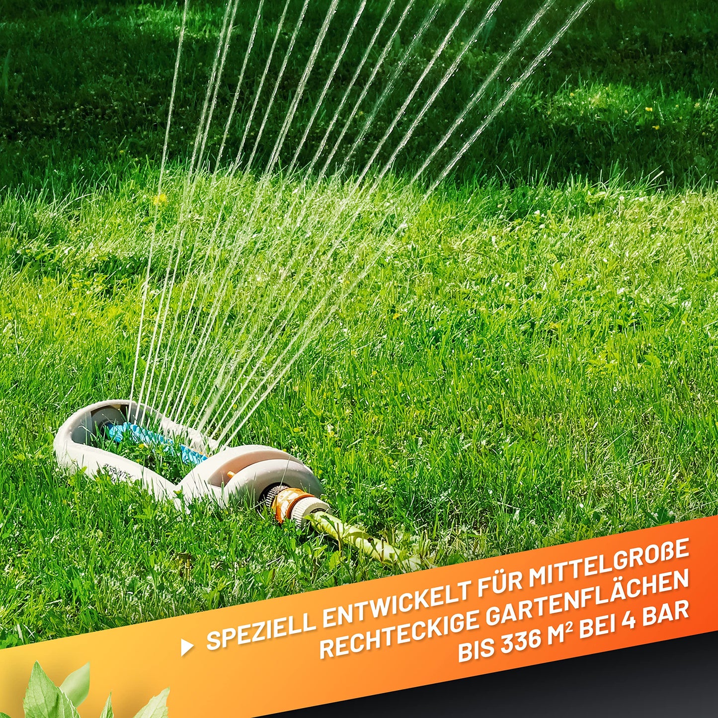 "Grüne Oasen: Robuster Sprinkler für bis zu 336 m² effektive Bewässerung!"