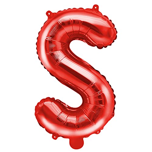 Folienballon Buchstabe S in Metallic Rot - 35 cm