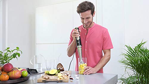 "Alleskönner in Schwarz: 5-in-1 Stabmixer für kreative Küchengenüsse!"