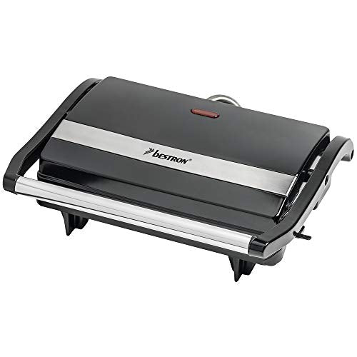 "Kompakter Genuss: 700W elektrischer Kontaktgrill für knusprige Paninis in Schwarz"