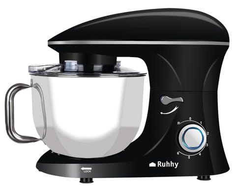 "Kraftvoll backen: Küchenmaschine 6,2 l in Schwarz mit 2200 W & Zubehör"