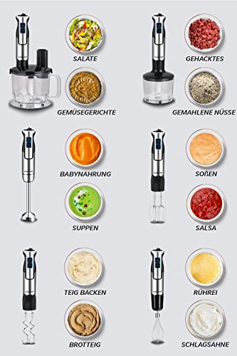 "Leistungsstarker 1200W Stabmixer Set mit 9 Zubehörteilen – Kochen leicht gemacht!"