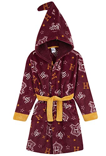 "Bequemer Fleece-Bademantel in Bordeaux für junge Harry Potter Fans"