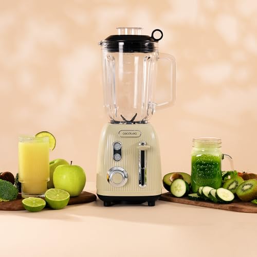 "Entdecken Sie den Retro-Standmixer: 1,5L in Green, 1200W für feine Mixe!"