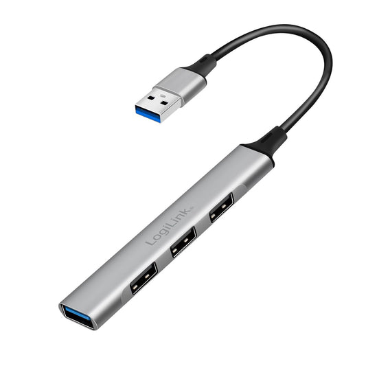 "Eleganz trifft Funktion: 4-Port USB 3.0 Slim-Hub in edlem Grau"