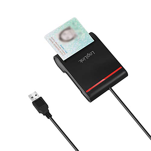 "USB Smart-ID Kartenleser: Ideal für eID & Online-Banking, Schwarz"