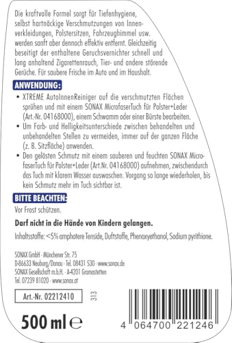 "Hygiene für Ihr Fahrzeug: 500 ml Innenreiniger gegen Gerüche und Schmutz"