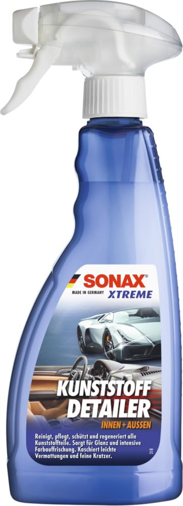 SONAX XTREME KunststoffDetailer Innen + Außen (500 ml) Reinigung, Pflege und Schutz für das gesamte Fahrzeug | Art-Nr. 02552410