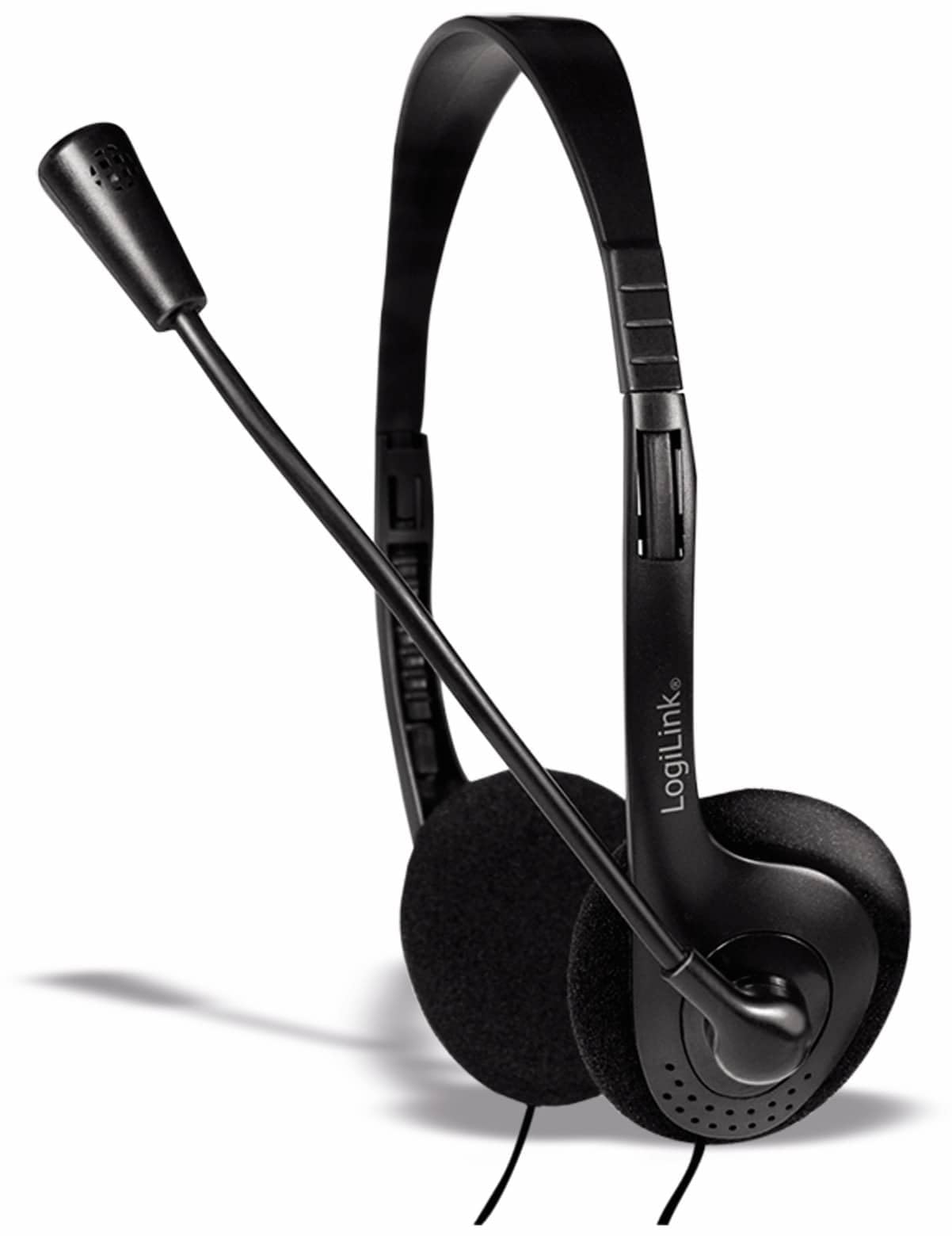 "Glasklare Gespräche: Schwarz Stereo-Headset für VoIP und Telefonkonferenzen"