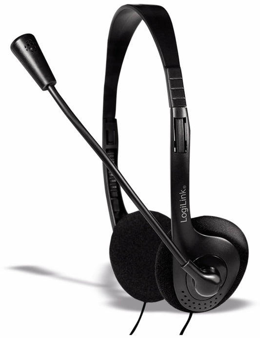 "Glasklare Gespräche: Schwarz Stereo-Headset für VoIP und Telefonkonferenzen"