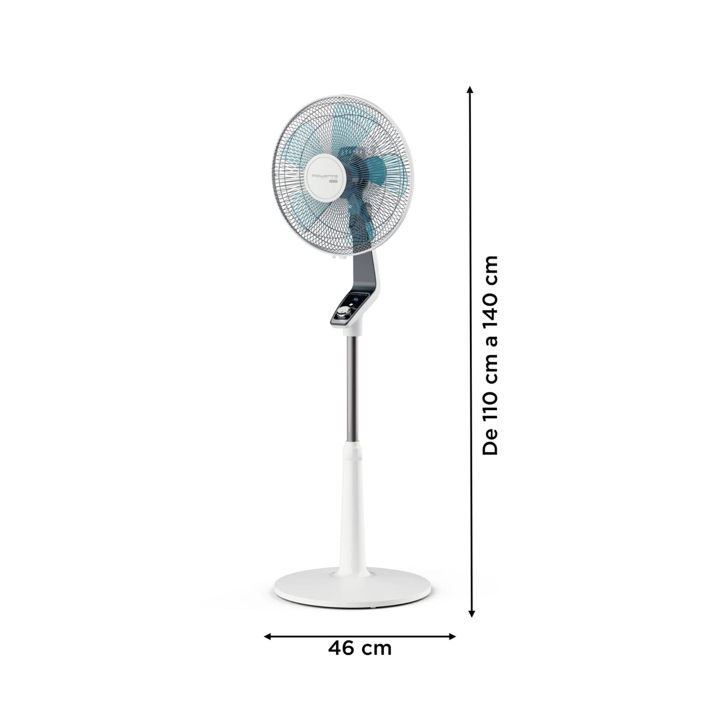 "Erfrischende Stille: Leiser Standventilator in elegantem Weiß/Schwarz"