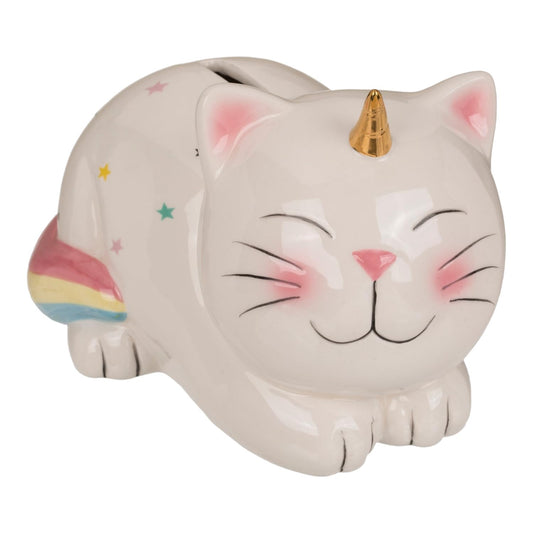 Blau Einhornkatze Spardose 17 cm – Magische Aufbewahrung