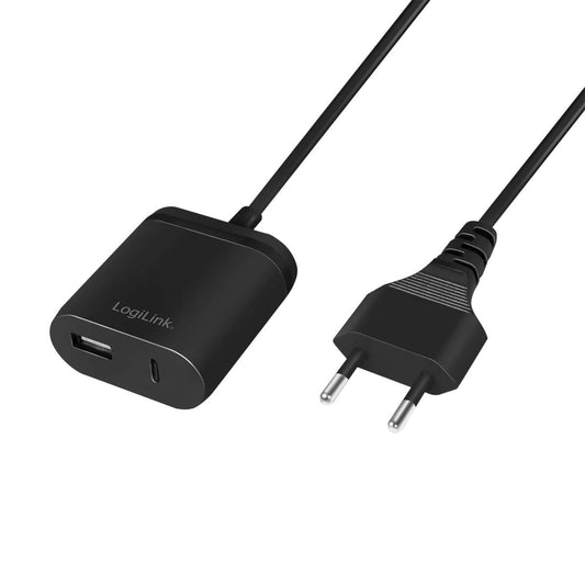 "Komfortabel Laden: 1,5m USB-C Adapter für 2 Geräte gleichzeitig, Schwarz"