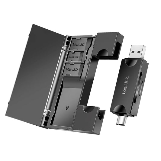 "Smartes Datenmanagement: USB 3.2 Kartenleser in Schwarz mit Speicherplatz"