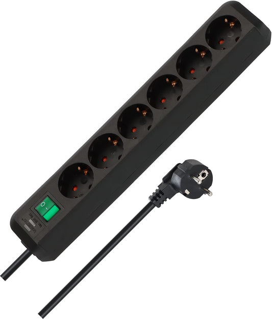 Brennenstuhl Eco-Line Steckdosenleiste 6-Fach schwarz