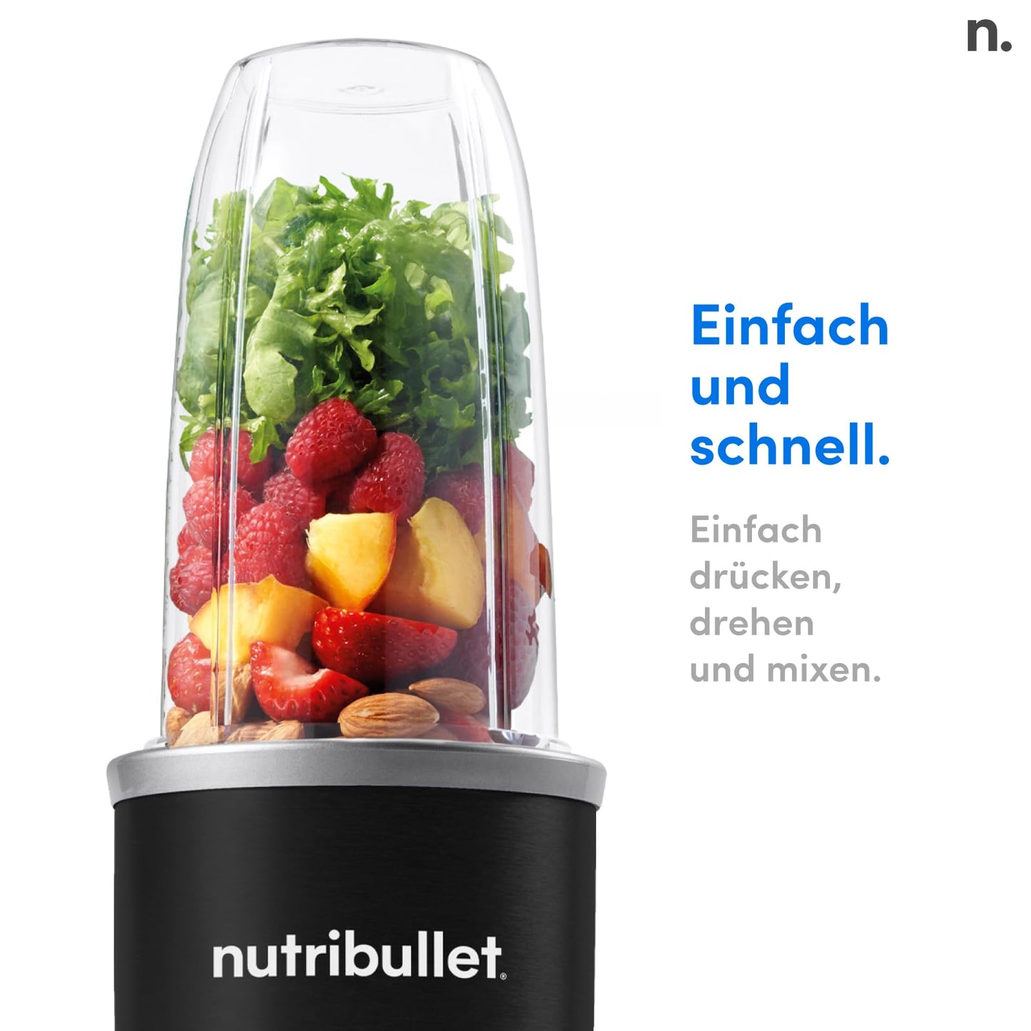 "Mixen leicht gemacht: Kompakter 900W Mixer in Schwarz für cremige Smoothies!"